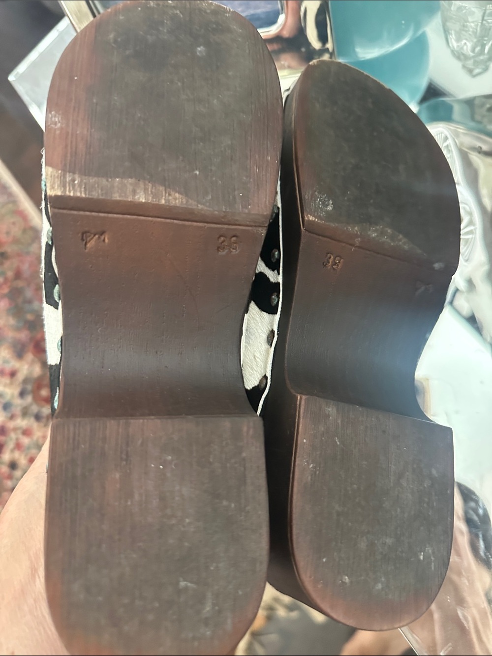 COW PRINT CLOGS - Picture 2 of 2